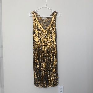 Anthropologie bronze sequin dress